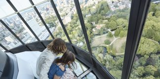 Glazen vloer in de Euroscoop van de euromast