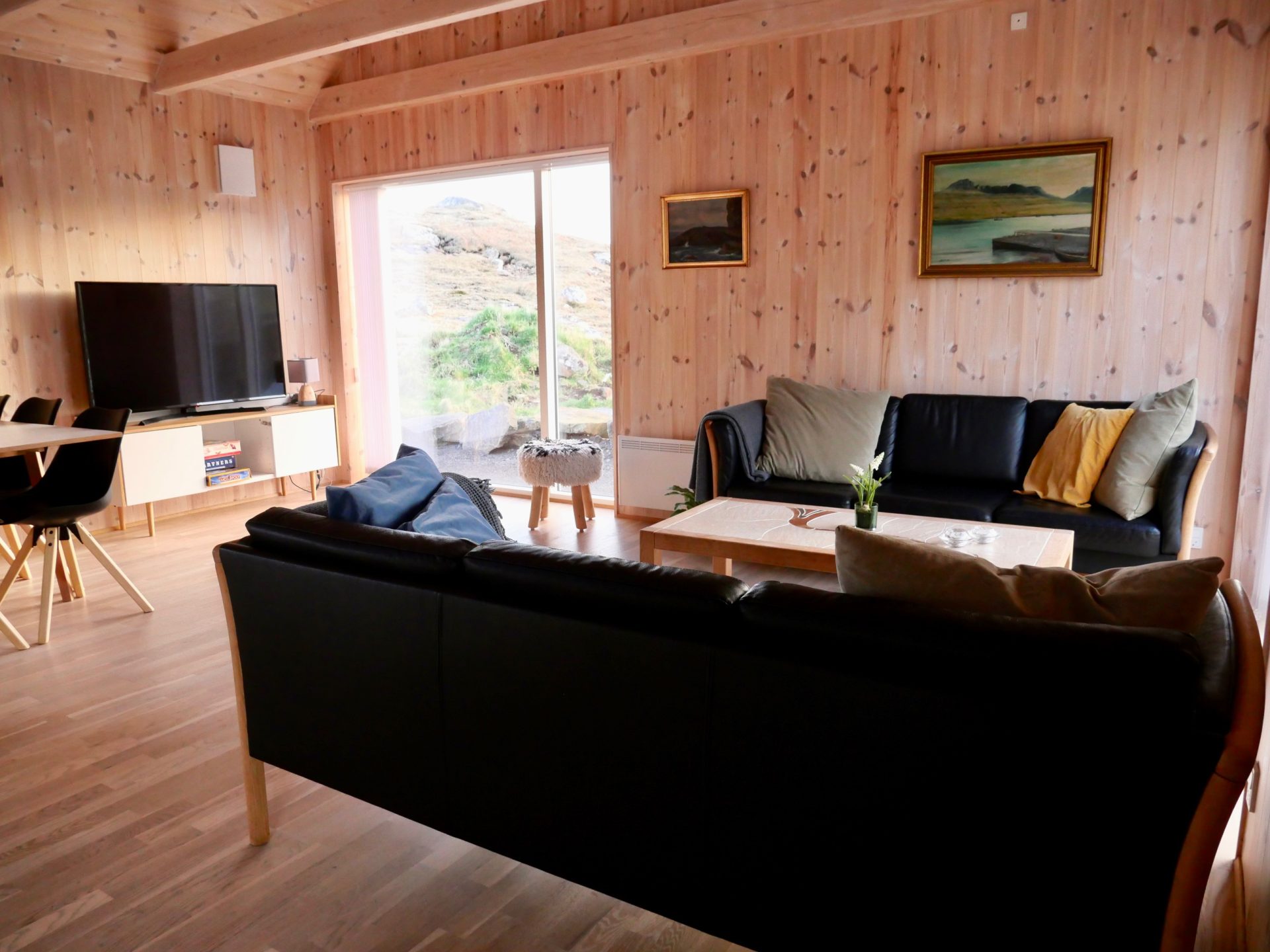 woonkamer huisje op de Faeröer eilanden