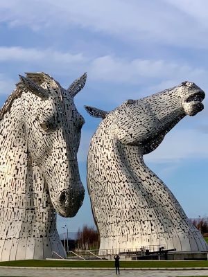 The Kelpies bij Falkirk, de grootste paardenbeelden ter wereld